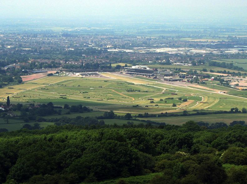 Cheltenham Racecourse from Cleeve Hill